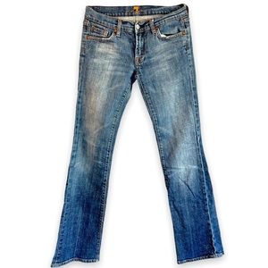 Y2K Seven for all Mankind bootcut Yellow rhinestone jeans Tag 27 Actual 28